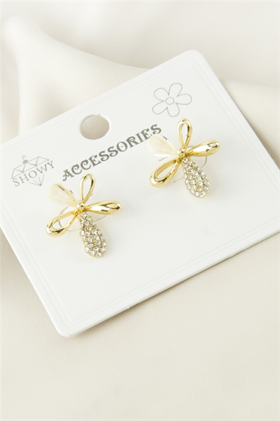 Çiçek Taşlı Küpe