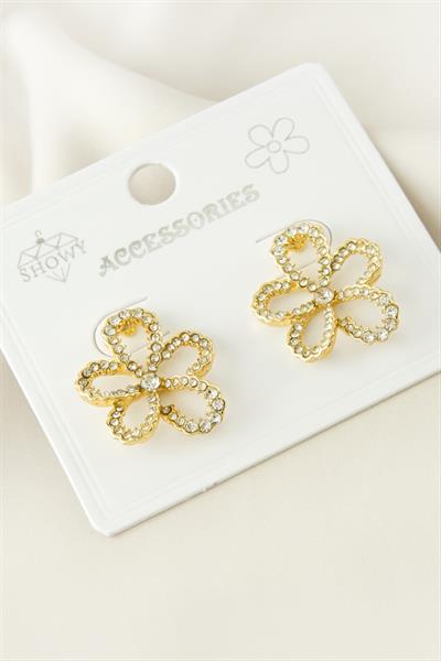 Çiçek Taşlı Küpe