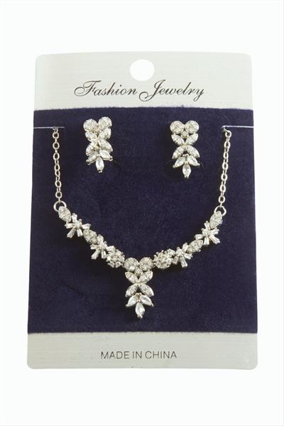 Çiçek Zirkon Taşlı Set Kolye