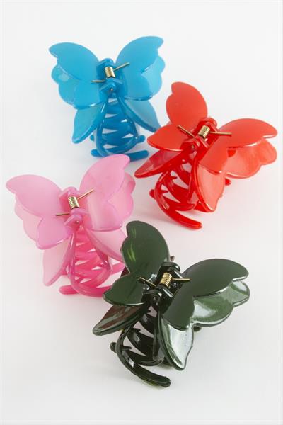 Çift Kanatlı Kelebek Renkli Mandal Toka 8 cm