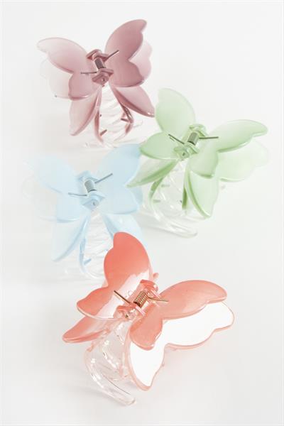 Çift Kanatlı Kelebek Renkli Mandal Toka 8 cm