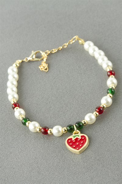 Çilek İnci Boncuk Bileklik