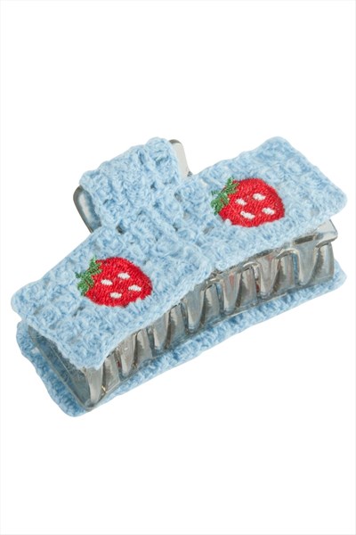 Çilek Örgülü Mandal Toka 8 cm