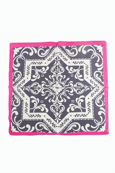 Çini Desenli Zr Şifon Fular 50*50 cm