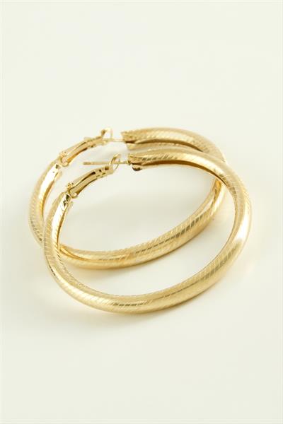 Çizgili Boru Halka Küpe 5,5 cm