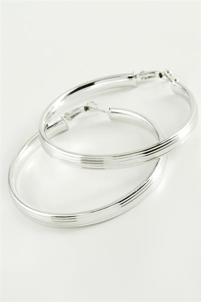 Çizgili Halka Küpe 6 cm