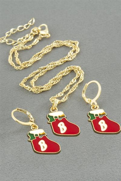 Çorap Yılbaşı Kutulu Zincir Kolye Set