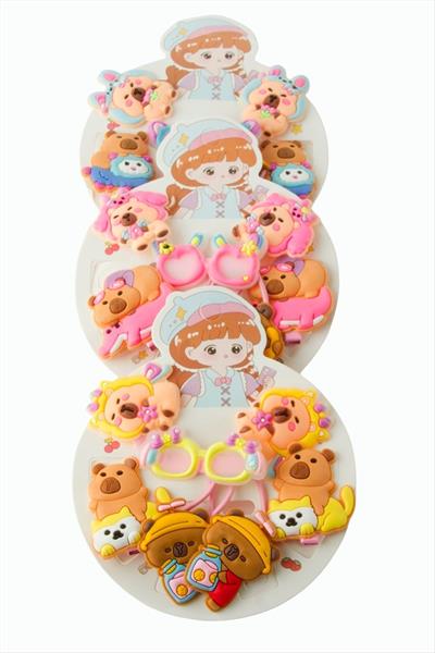 Çzgflm Karakteri Çocuk Lastikli Pens Toka 8 Adet