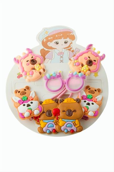 Çzgflm Karakteri Çocuk Lastikli Pens Toka 8 Adet