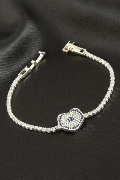 Dalgalı Oval Zirkon Taşlı Çocuk Bileklik 16 cm