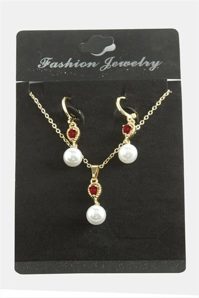 Damla İnci Zirkon Taşlı Set Kolye