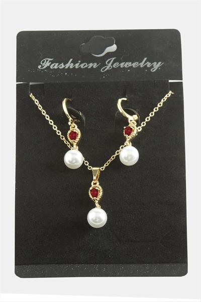 Damla İnci Zirkon Taşlı Set Kolye