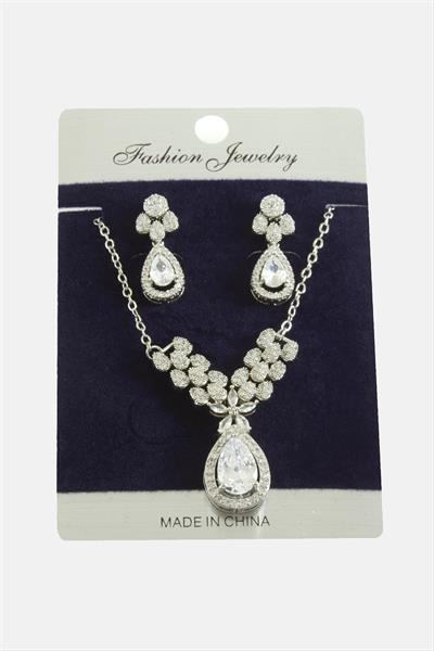 Damla Zirkon Taşlı Set Kolye