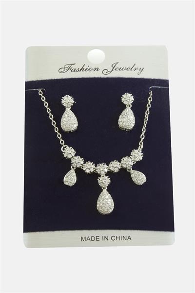 Damla Zirkon Taşlı Set Kolye