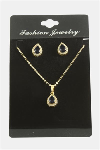 Damla Zirkon Taşlı Set Kolye