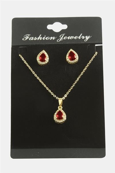 Damla Zirkon Taşlı Set Kolye