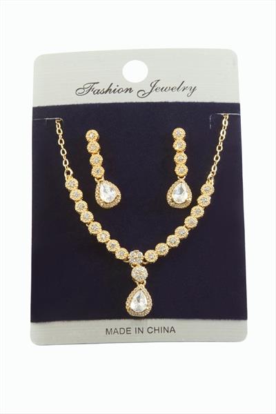 Damla Zirkon Taşlı Set Kolye