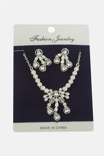 Damla Zirkon Taşlı Set Kolye