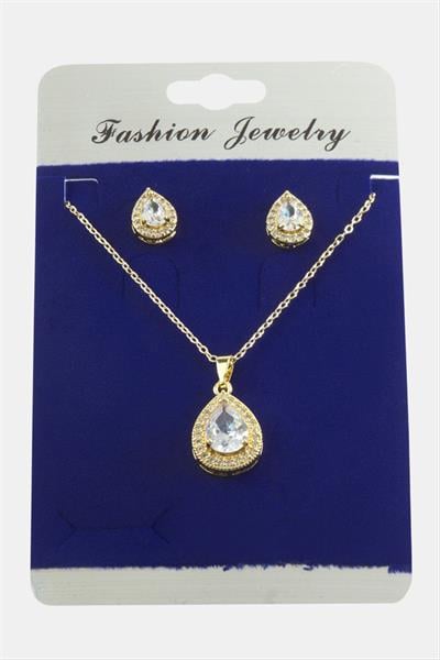 Damla Zirkon Taşlı Set Kolye