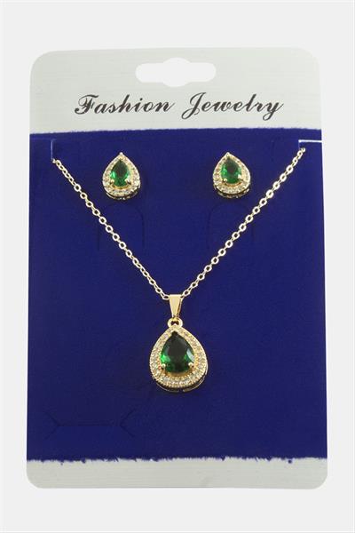 Damla Zirkon Taşlı Set Kolye