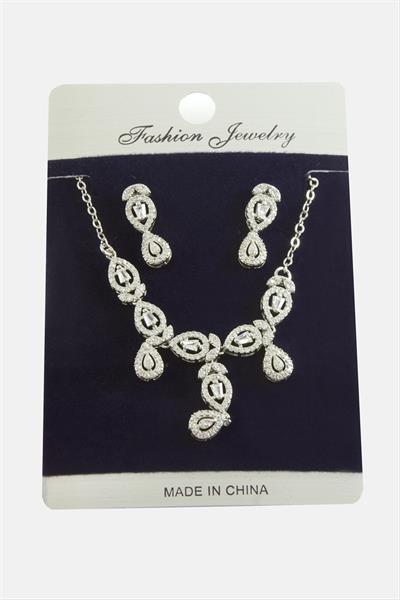 Damla Zirkon Taşlı Set Kolye