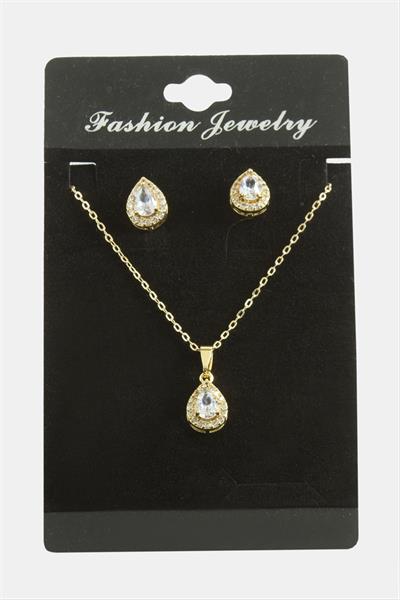 Damla Zirkon Taşlı Set Kolye