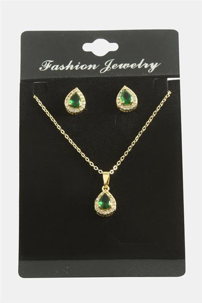 Damla Zirkon Taşlı Set Kolye