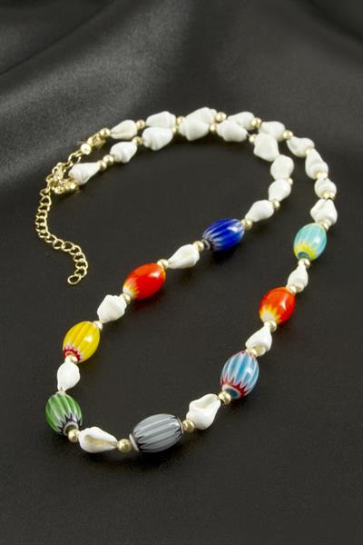 Deniz Kabuğu Cam Boncuk Kolye