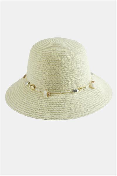 Deniz Kabuğu Hasır Şapka