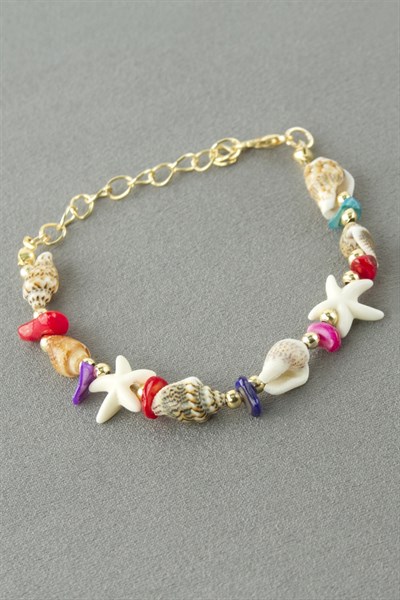 Deniz Kabuğu Kırık Doğaltaş Bileklik