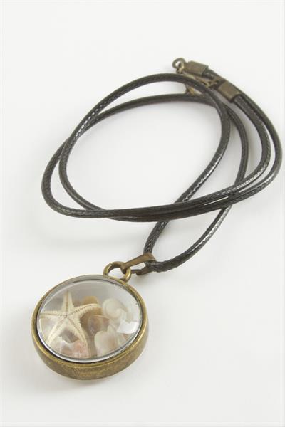 Deniz Yıldızı Bombeli Canlı Kolye