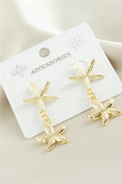 Deniz Yıldızı Çiçek Metal Küpe