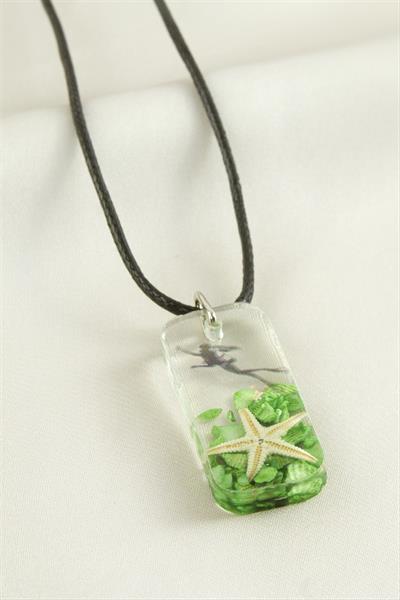 Deniz Yıldızı Dikdörtgen Epoksi Kolye