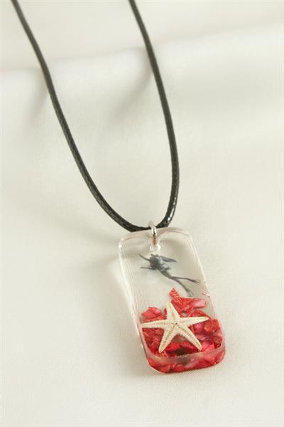 Deniz Yıldızı Dikdörtgen Epoksi Kolye