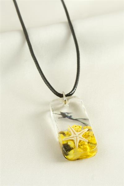 Deniz Yıldızı Dikdörtgen Epoksi Kolye