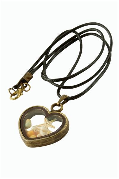 Deniz Yıldızı Kalp Canlı Kolye