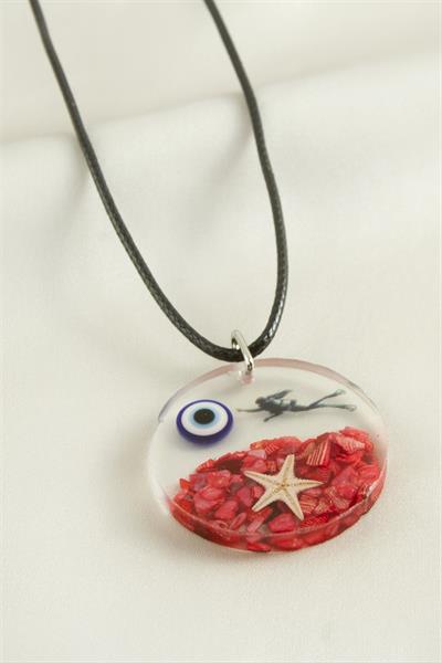 Deniz Yıldızı Yuvarlak Epoksi Kolye