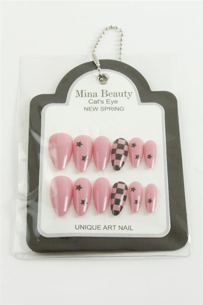 Desenli Mina Beauty Kedi Gözü Takma Tırnak