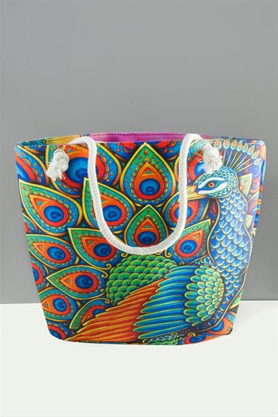 Desenli Plaj Çantası