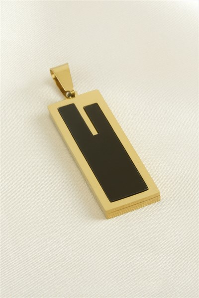 Dikdörtgen Çelik Kolye Ucu 1,3*3,8 cm