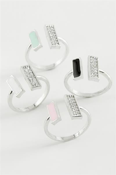 Dikdörtgen Taşlı Mineli Eklem Yüzük