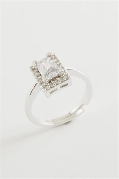 Dikdörtgen Tek Taşlı Yüzük