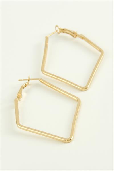 Dörtgen Halka Küpe 6 cm