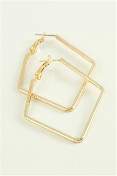 Dörtgen Halka Küpe 7 cm