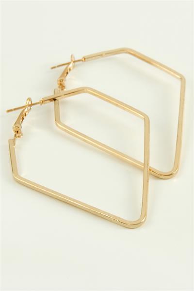 Dörtgen Halka Küpe 7 cm