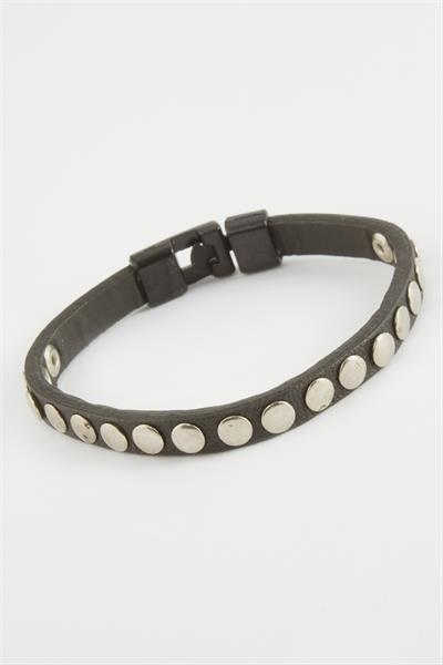 Düğmeli Kaliteli Suni Deri Bileklik