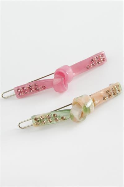 Düğüm Taşlı Klipsli Toka