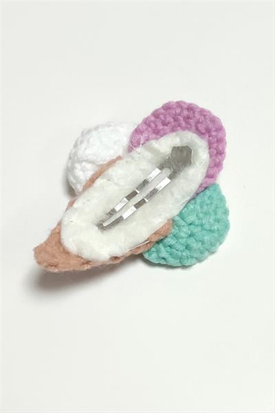 El Yapımı Dondurma İşlemeli Örgülü Çıtçıtlı Toka