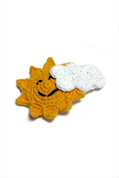 El Yapımı Güneş İşlemeli Örgülü Çıtçıtlı Toka