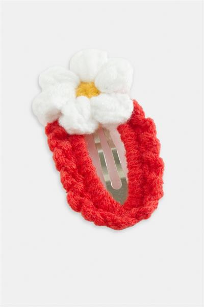 El Yapımı Papatya İşlemeli Örgülü Çıtçıtlı Tokac